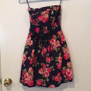 Forever21 Strapless floral A-line dress
